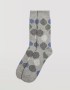 Ysabel Mora Y22890 Μάλλινη Ανδρική Κάλτσα 1 ζευγάρι από ανκορά  με σχέδιο κύκλοι, ΓΚΡΙ ΑΝΟΙΚΤΟ